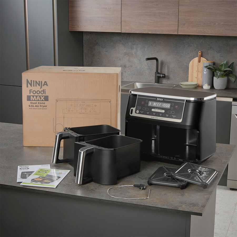 ninja foodi max dubbelzons air fryer med smart cook-system af451uk