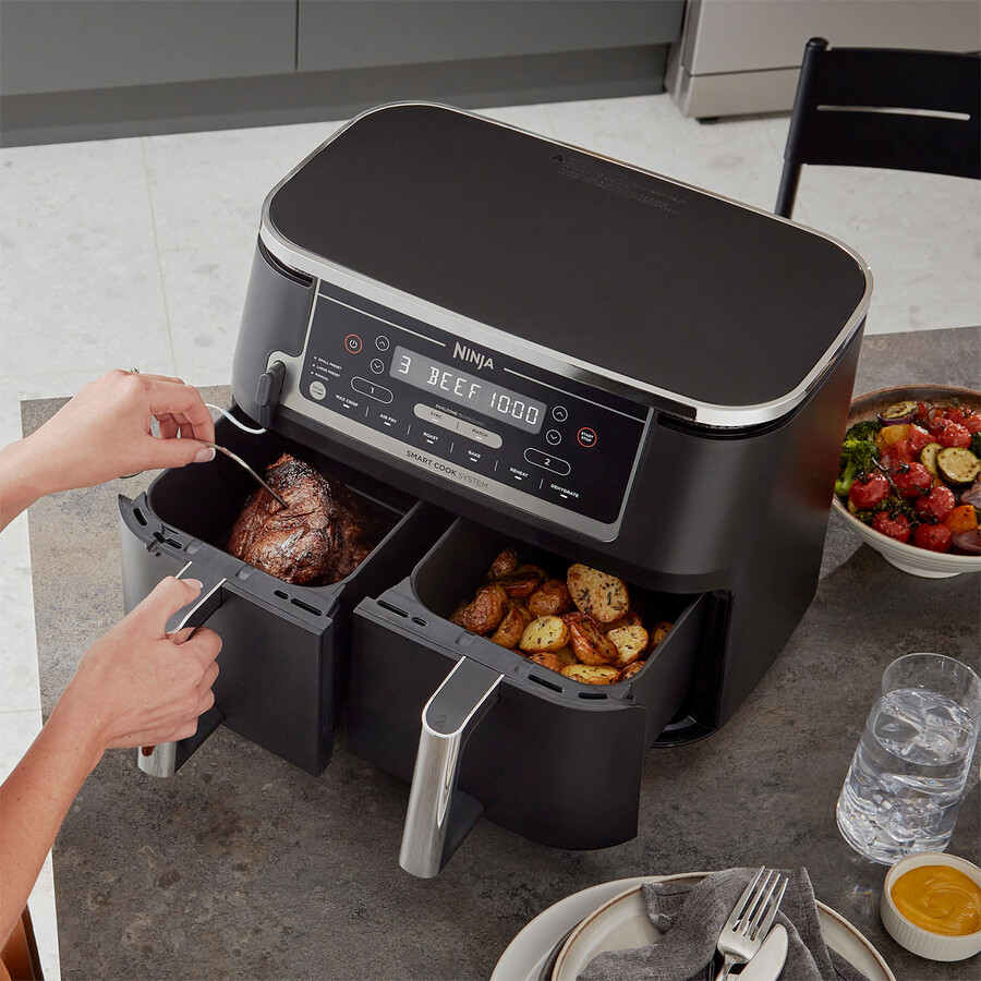 ninja foodi max dubbelzons air fryer med smart cook-system af451uk