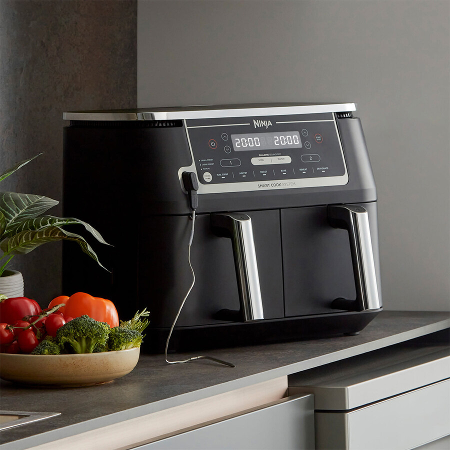 ninja foodi max dubbelzons air fryer med smart cook-system af451uk