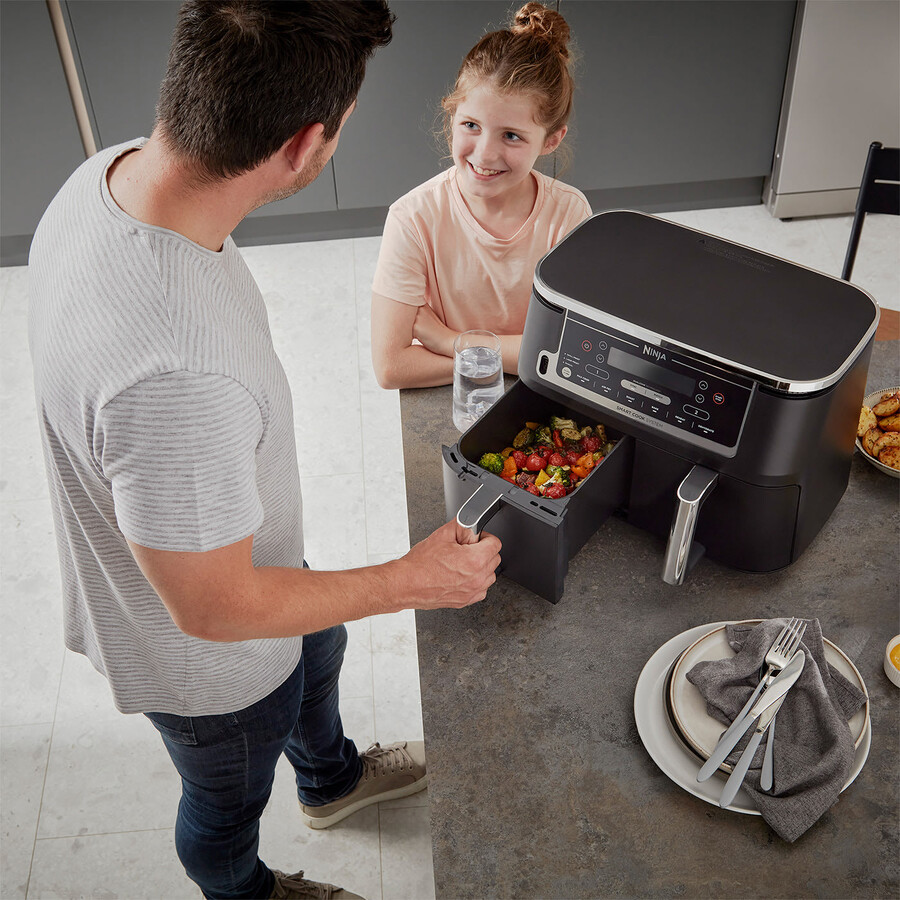ninja foodi max dubbelzons air fryer med smart cook-system af451uk