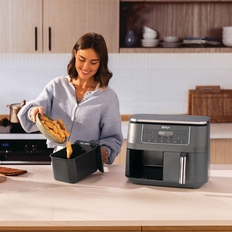 ninja 6-i-1 airfryer med dubbla zoner 76 l dz300uk