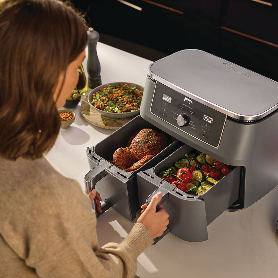 ninja max 6-i-1 airfryer med dubbla zoner 95 l dz400uk