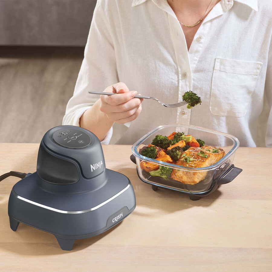 ninja crispi 4-i-1 bärbar glas air fryer matförberedelse set - cyber space