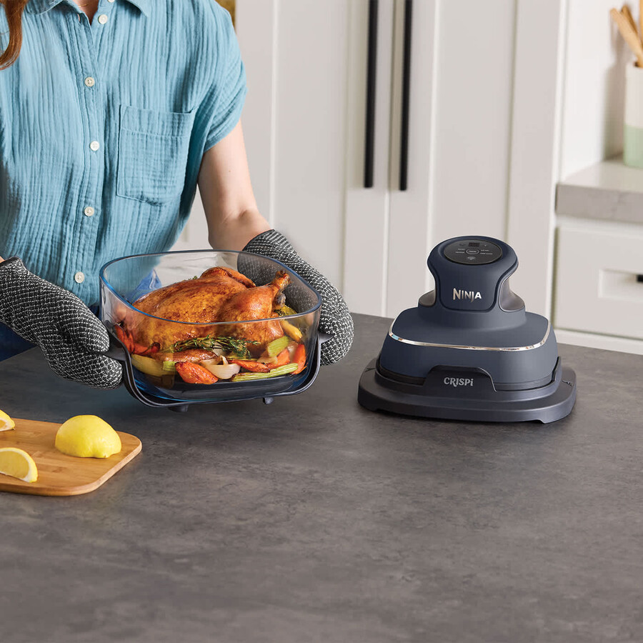 ninja crispi 4-i-1 bärbar glas air fryer - cyber space - familjeset