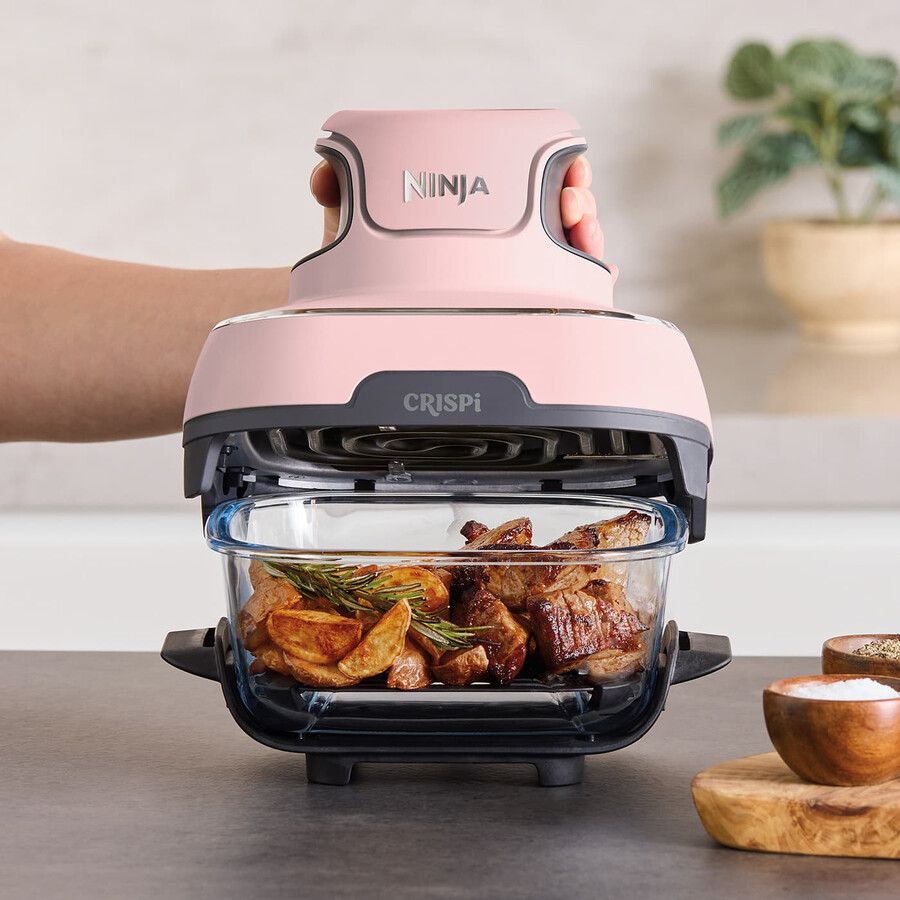 ninja crispi 4-i-1 bärbar glas air fryer - rosa fn101ukpk