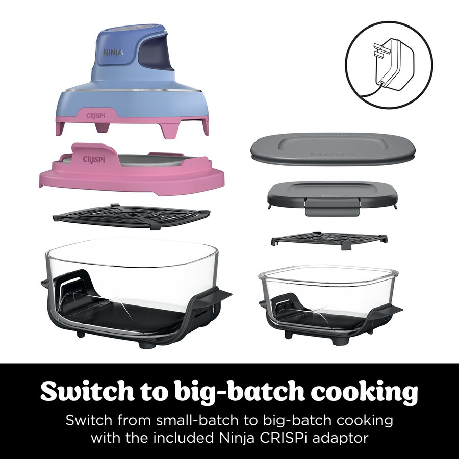 ninja crispi 4-i-1 bärbar glas air fryer - lila mauve fn101ukprmv