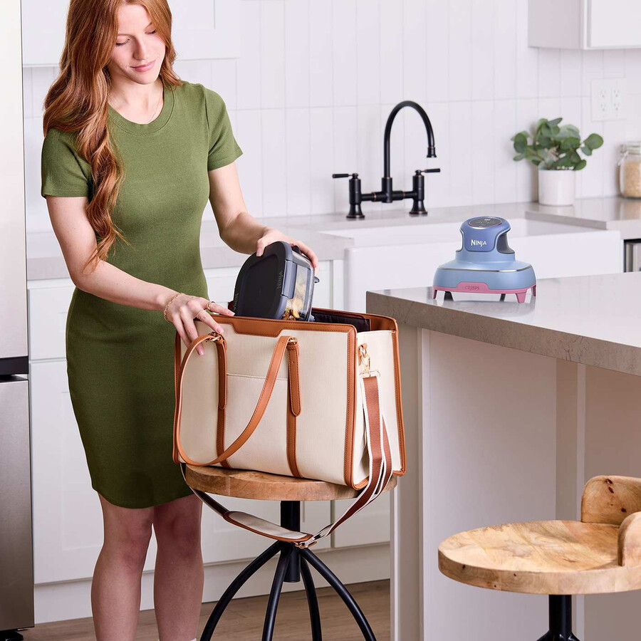 ninja crispi 4-i-1 bärbar glas air fryer - lila mauve fn101ukprmv