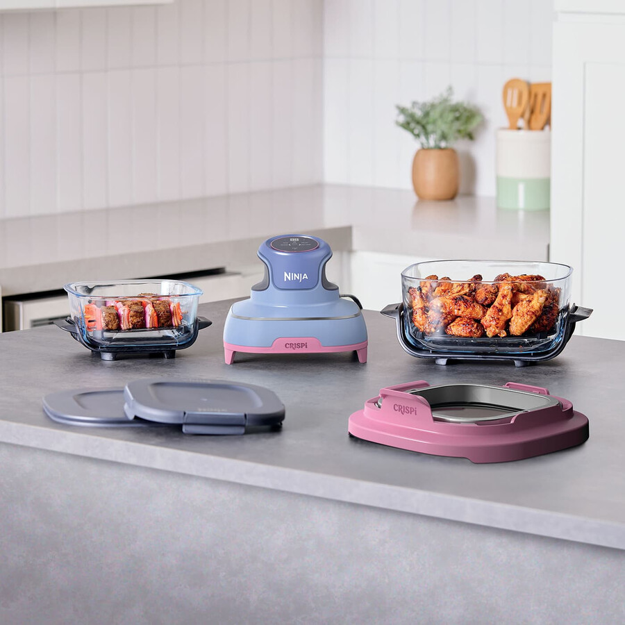 ninja crispi 4-i-1 bärbar glas air fryer - lila mauve fn101ukprmv