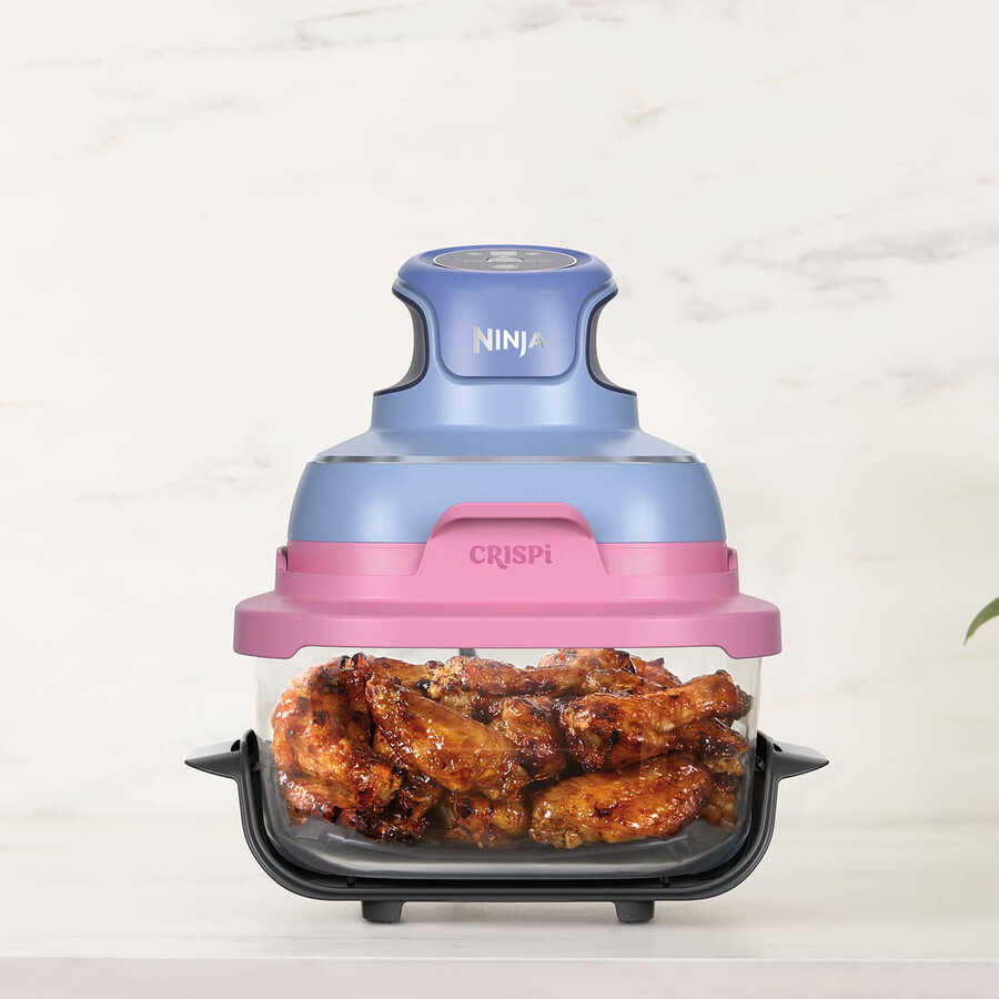 ninja crispi 4-i-1 bärbar glas air fryer - lila mauve fn101ukprmv