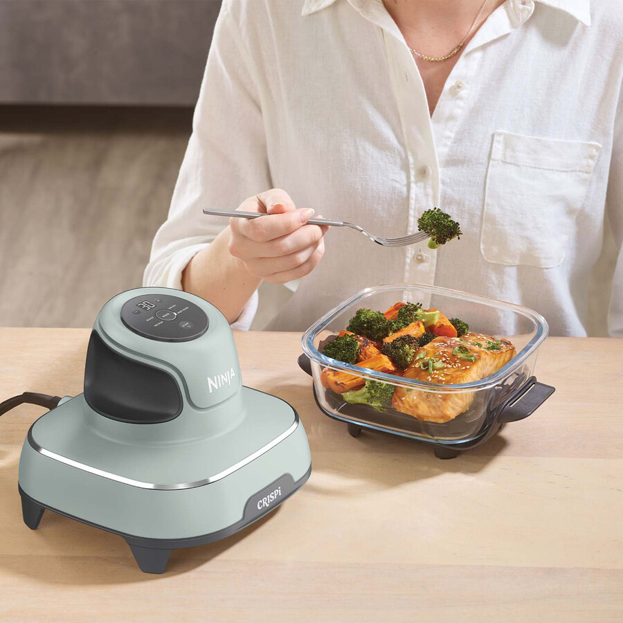 ninja crispi 4-i-1 bärbar glas air fryer matförberedelse set - sage