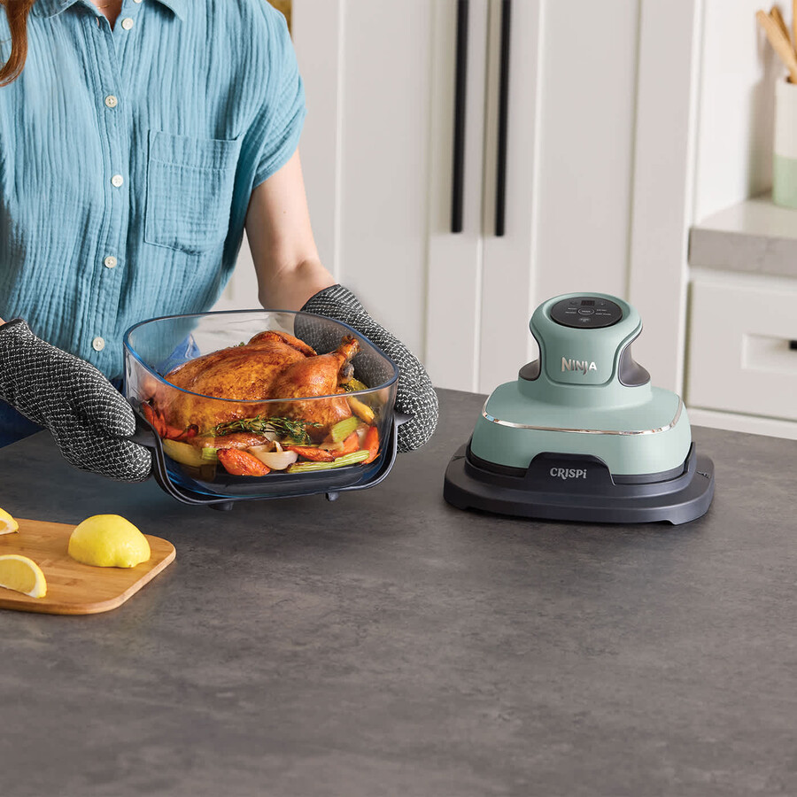 ninja crispi 4-i-1 bärbar glas air fryer matförberedelse set - sage