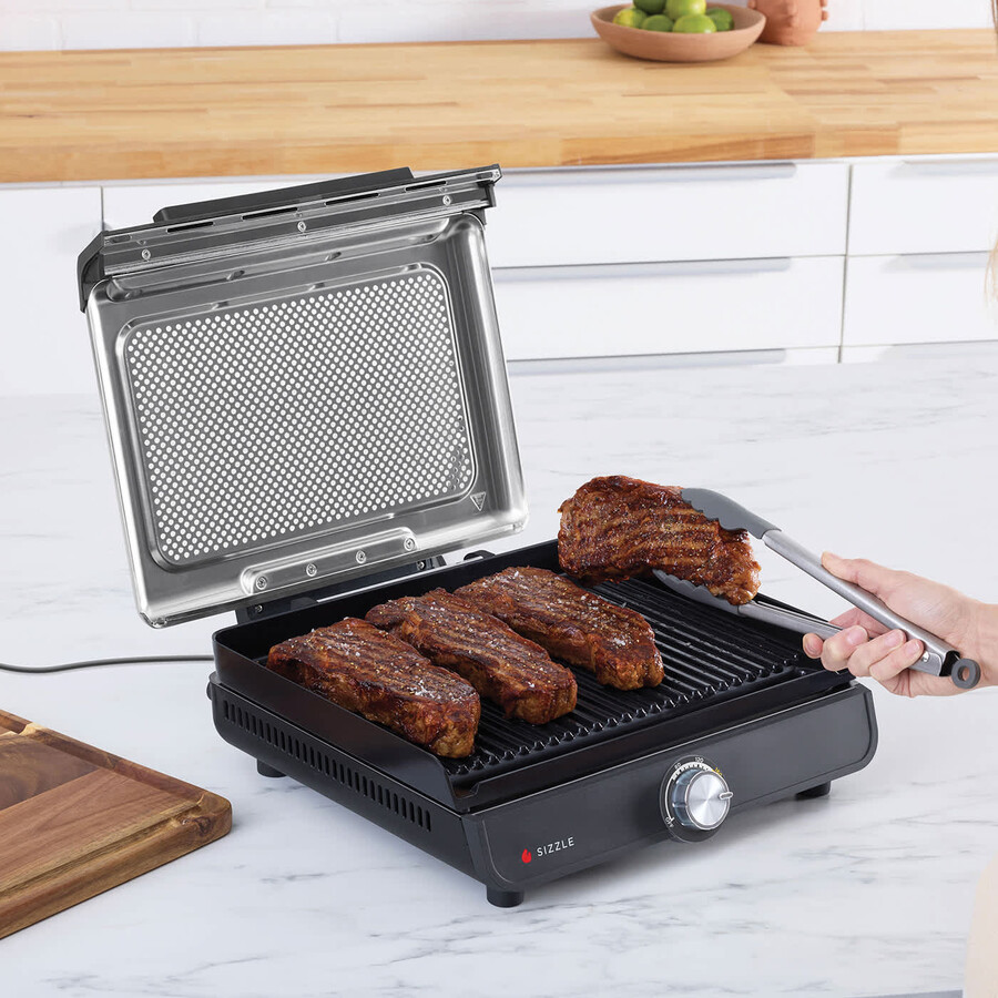 ninja sizzle inomhusgrill och platt tallrik gr101uk