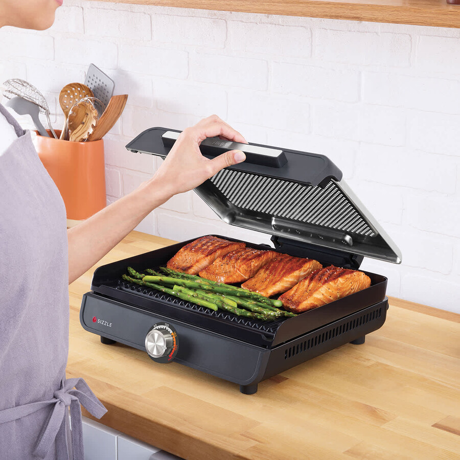 ninja sizzle inomhusgrill och platt tallrik gr101uk