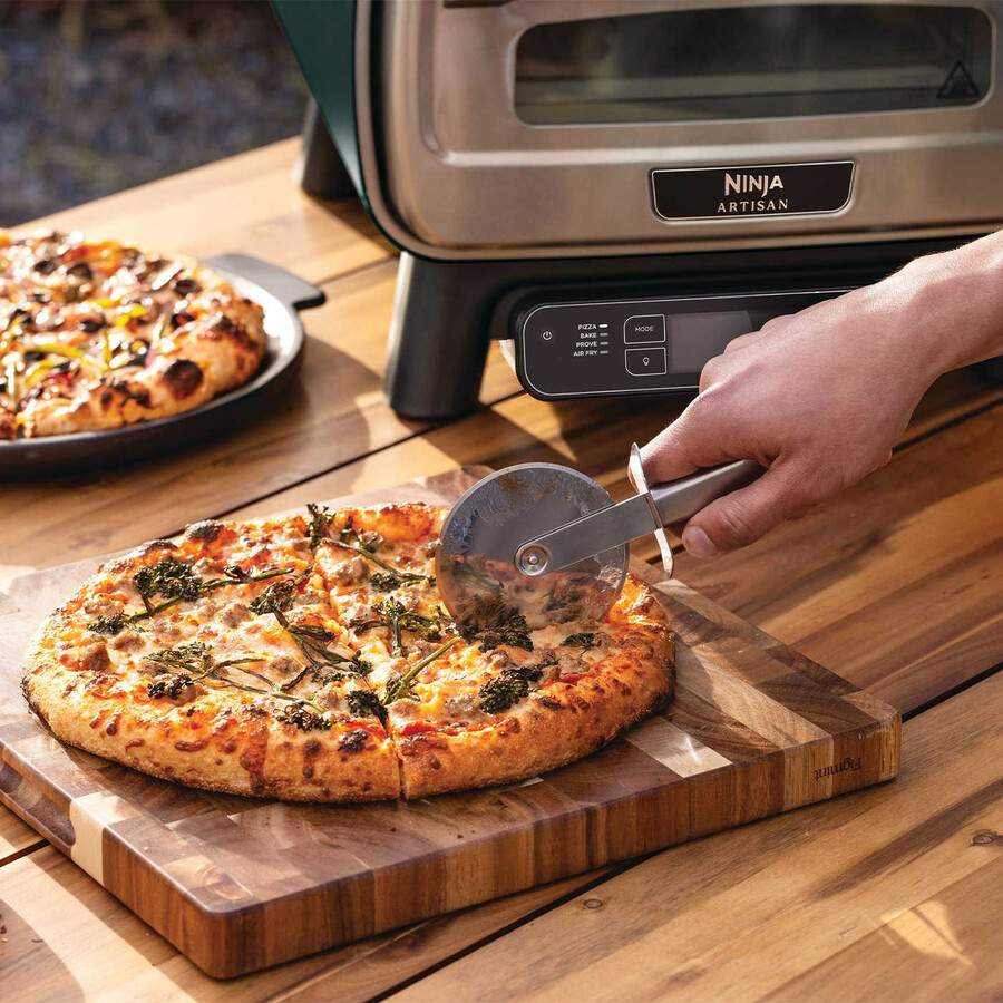 elektrisk utomhuspizzaugn och airfryer – british racing green med stativ