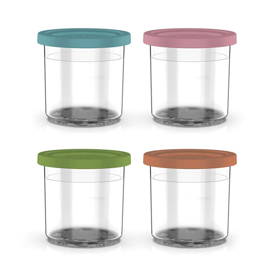 ninja glassmaskin dessertburkar med färgade lock set om 4