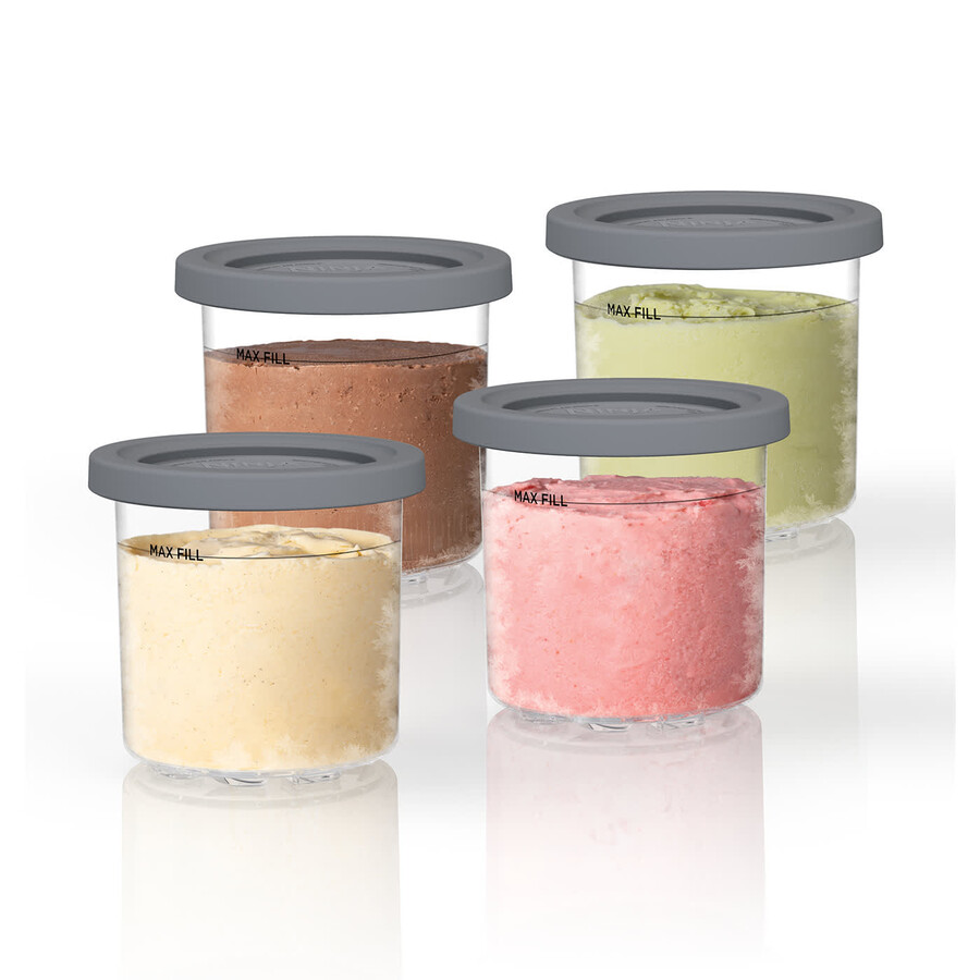 ninja creami glass- och frysta dessertmaskiner 6 burkar med flerfärgat lock