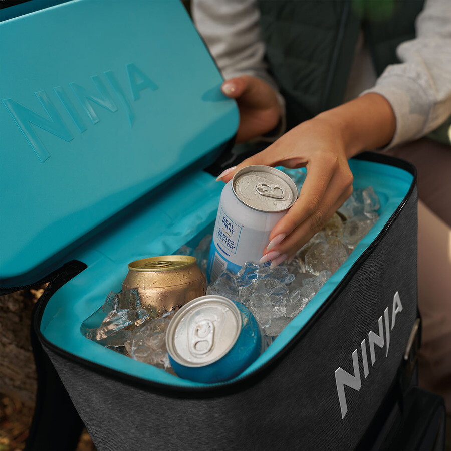 ninja frostvault go 17 liters mjuk kylväska med 24 burkar – antracitgrå