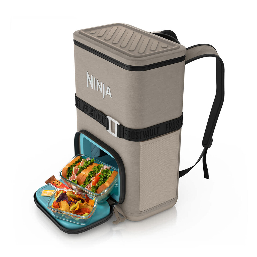 ninja frostvault go 17 liters mjuk kylväska med 24 burkar – björkbeige