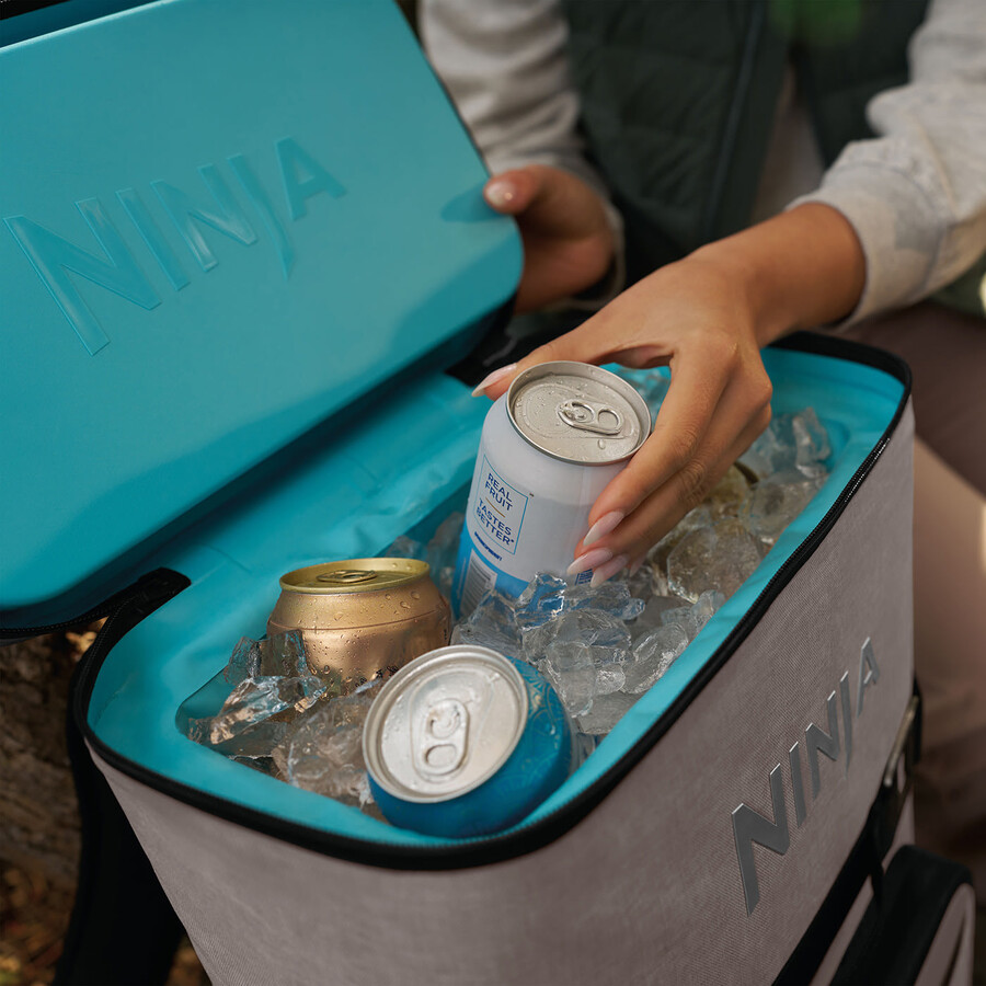 ninja frostvault go 17 liters mjuk kylväska med 24 burkar – björkbeige
