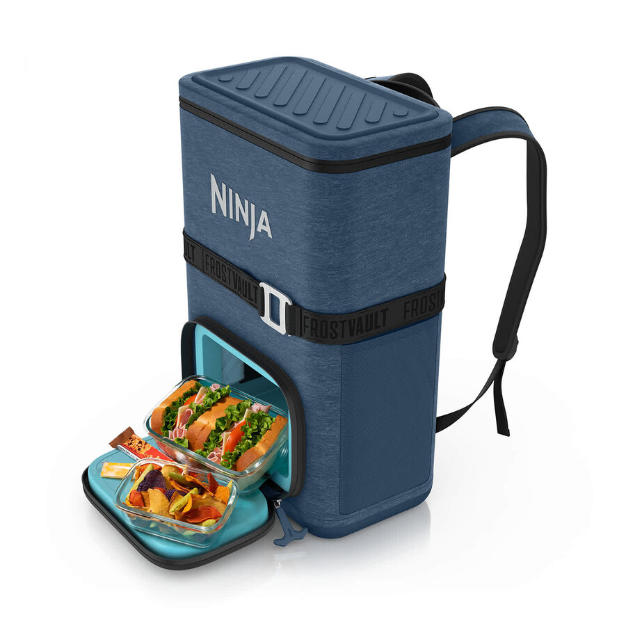 ninja frostvault go 17 liters mjuk kylväska med 24 burkar – lakeshore blue