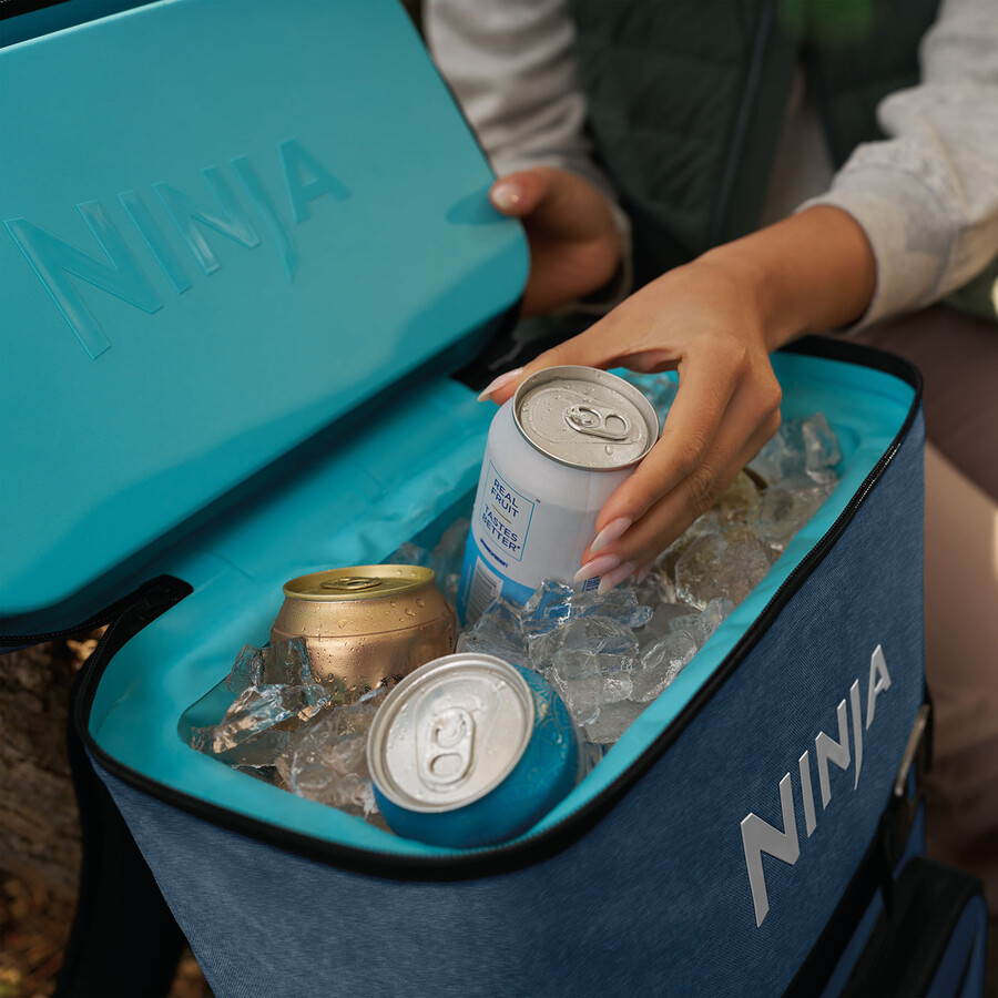 ninja frostvault go 17 liters mjuk kylväska med 24 burkar – lakeshore blue