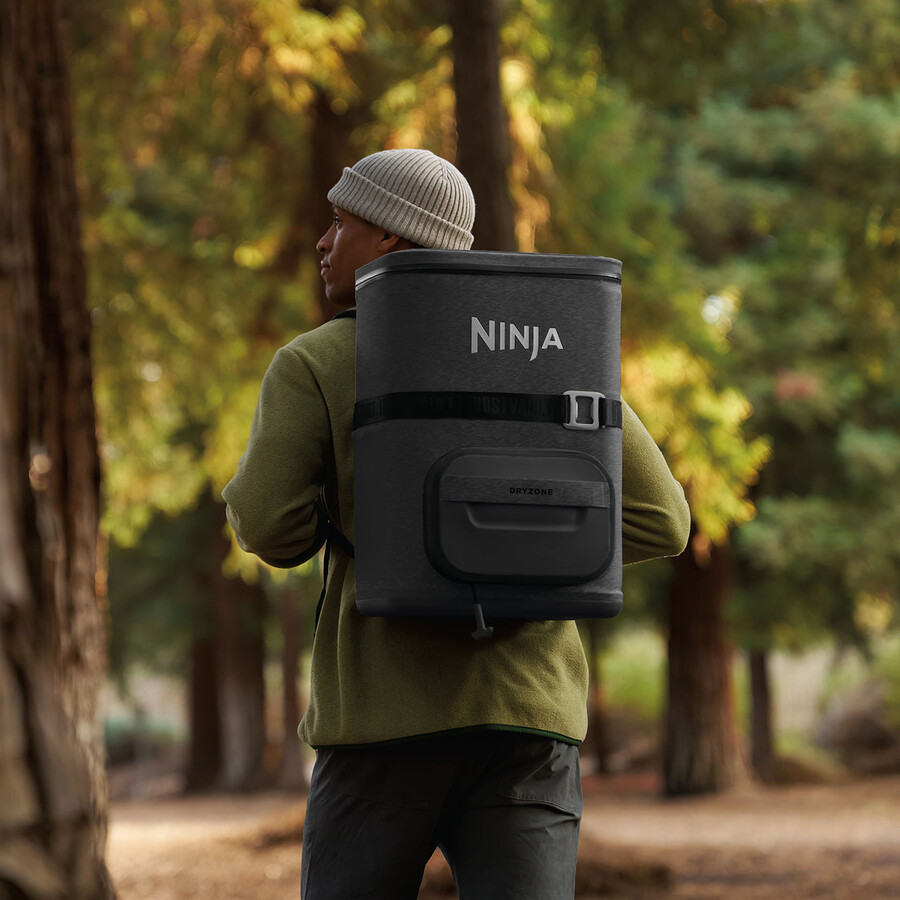 ninja frostvault go 23 liters mjuk kylväska med 36 burkar – antracitgrå