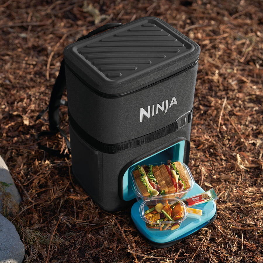 ninja frostvault go 23 liters mjuk kylväska med 36 burkar – antracitgrå