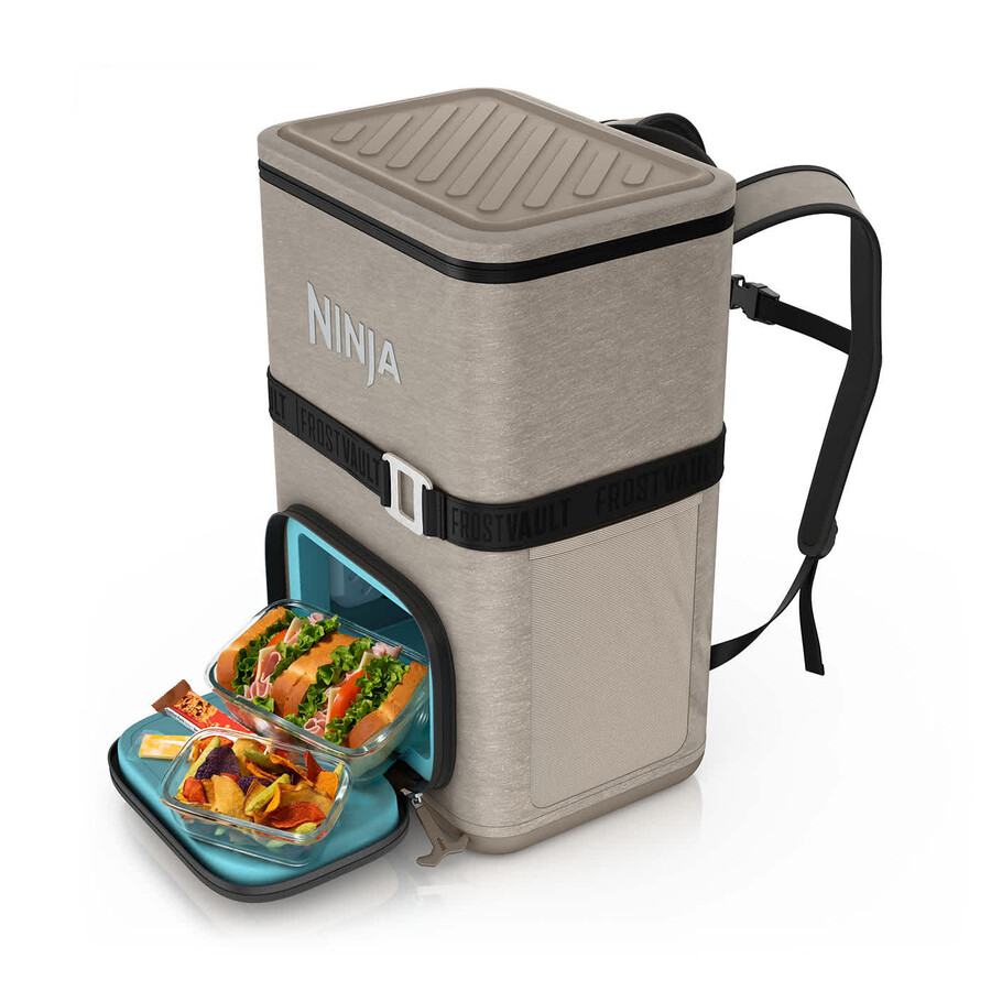 ninja frostvault go 23 liters mjuk kylväska med 36 burkar – björkbeige