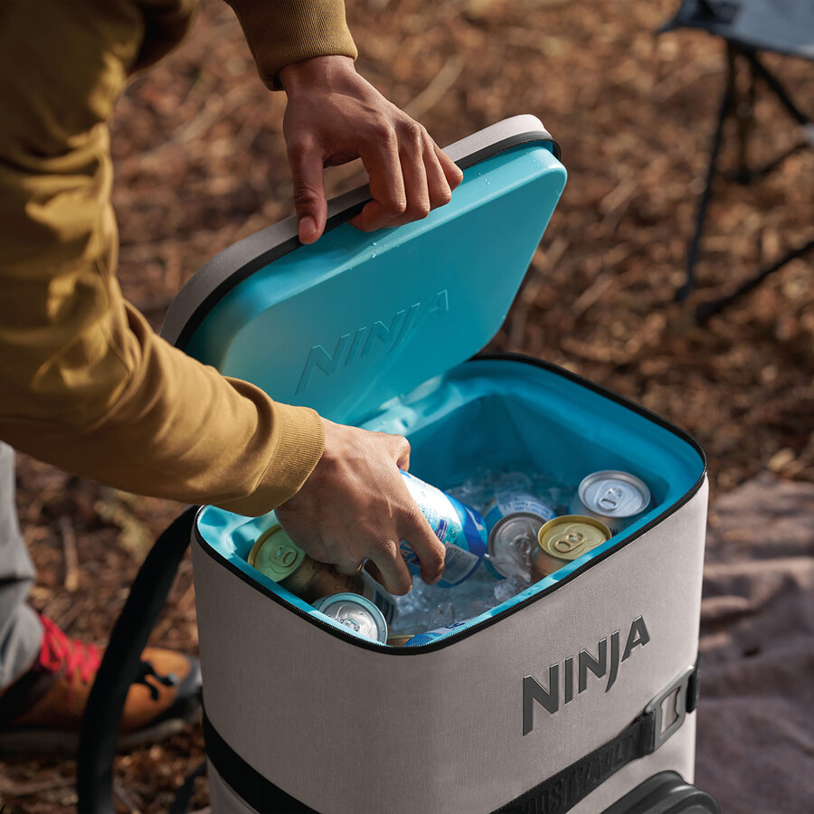 ninja frostvault go 23 liters mjuk kylväska med 36 burkar – björkbeige