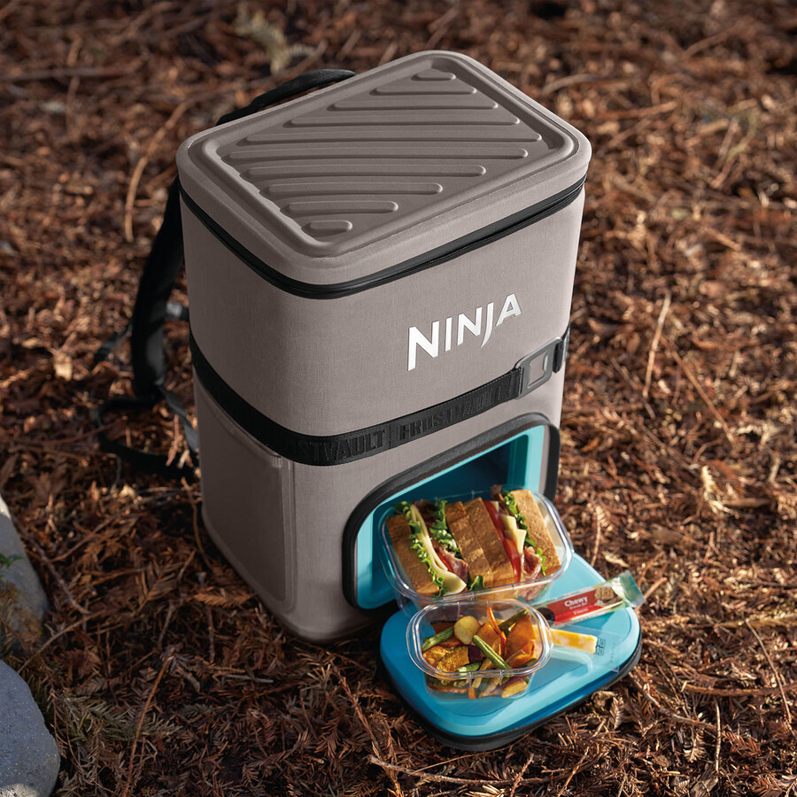 ninja frostvault go 23 liters mjuk kylväska med 36 burkar – björkbeige