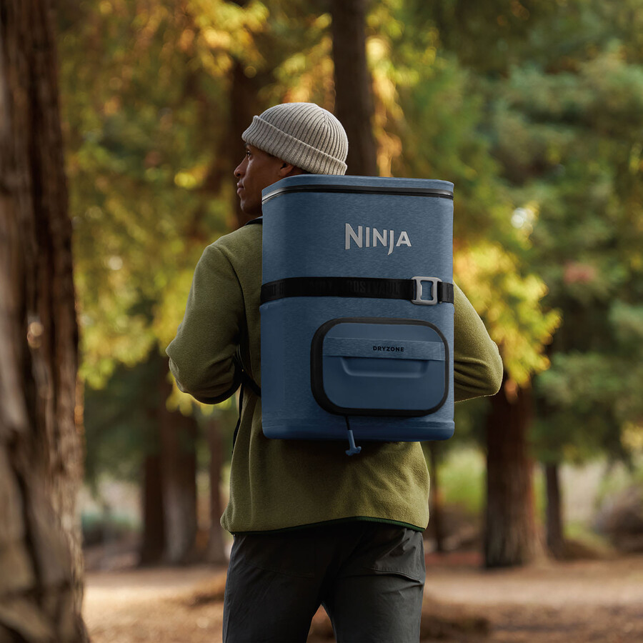 ninja frostvault go 23 liters mjuk kylväska med 36 burkar – lakeshore blue