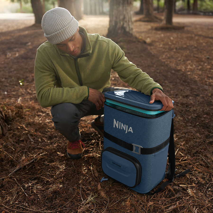 ninja frostvault go 23 liters mjuk kylväska med 36 burkar – lakeshore blue
