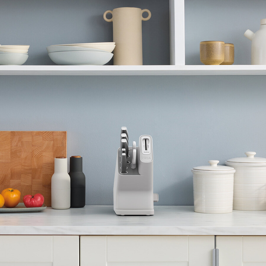 ninja staysharp knivset i rostfritt stål med 6 delar och vitt block – k62006euwh